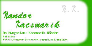 nandor kacsmarik business card